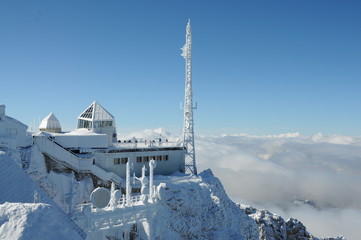 verschneite Zugspitze im Winter