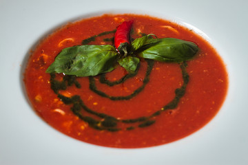Tomato, red pepper soup