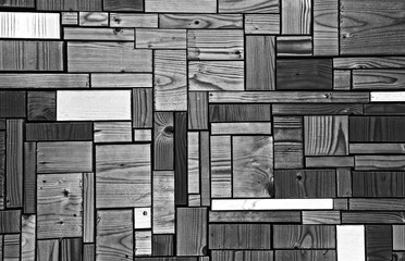 Beautiful black & white wood grid / banner panorama / background