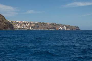 Fototapeta na wymiar Sailing near La Gomera Island in Canary islands, Spain.