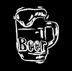 icon or logo for beer bar or store. Best beer with a crown. Freehand drawing. Vector illustration. Hand-drawing