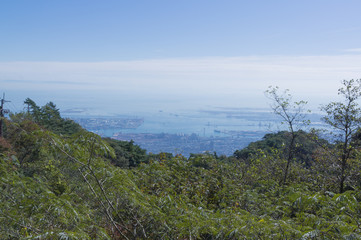 Aerial view of Kobe City in Mount Maya, Kobe, Japan