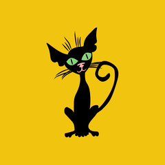 Black cat illustration
