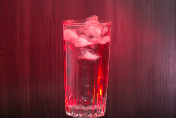 glass of water and ice