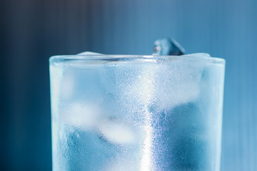 glass of water and ice
