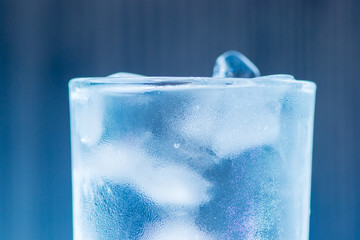 glass of water and ice
