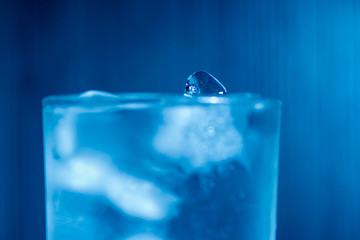 glass of water and ice