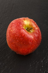 one wet apple on slate
