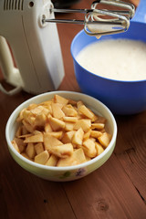 ingredients for apple pie on a table