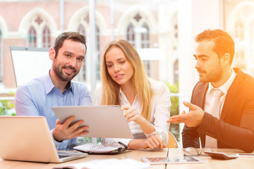 Group of business people working together at the office