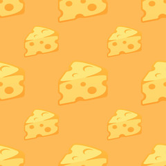 Seamless Pattern with pieces of Cheese
