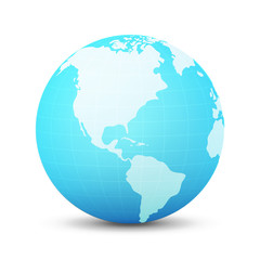 Globe in blue color