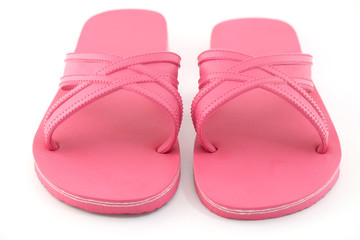 pink beach sandals flip flops isolated on white background