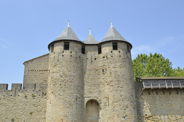 Fototapeta na wymiar Carcassonne ville fortifiée médiévale en France