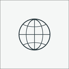 Globe icon. Go to web sign vector illustration.