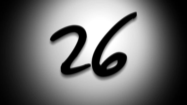 A 30 second countdown with each second dropping in from top. Spotlight effect and drop shadow on each second. HD 1080.