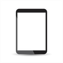 Tablet with white screen flat icon. Computer vector illustration on white background.