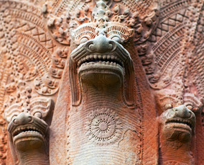 Ancient Statue of Nagas in Beng Mealea Temple, Cambodia
