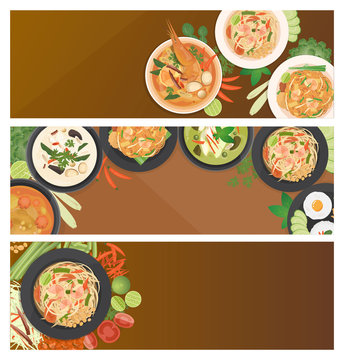 Thai food banner template