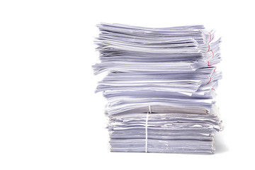 Stack of Documents isolated on white background