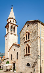 Fototapeta na wymiar Church of St John in Budva was built in the 7th century. It was a Cathedral until 1828, when the Diocese of Budva was abolished.