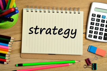 Strategy word on notebook