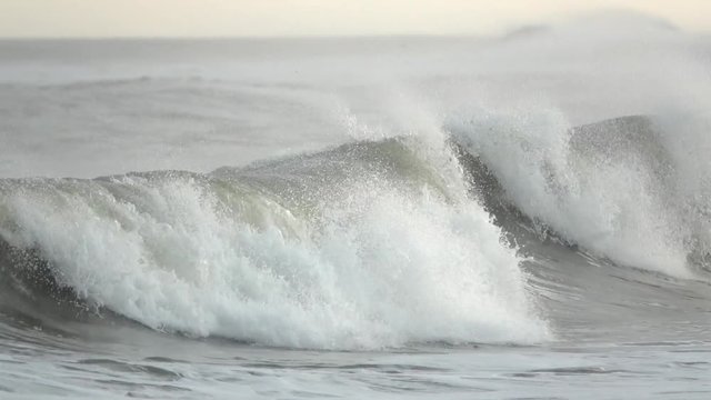Sunlight reflects off of vigorous waves