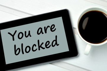 You are blocked words on tablet pc