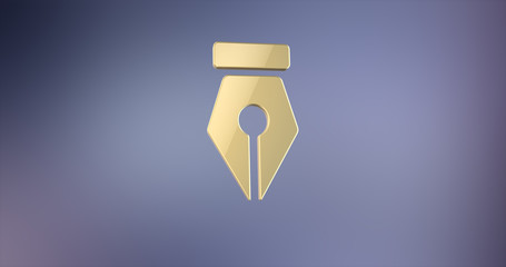 Fountain Pen Nib Gold 3d Icon