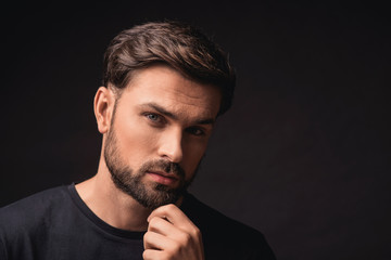 Thoughtful guy making serious decision