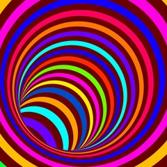 Colorful Striped Abstract Tunnel