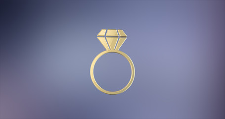 Diamond Ring Gold 3d Icon
