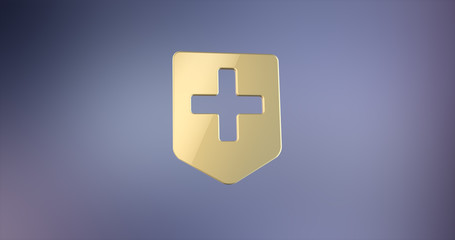 Obraz premium Medical Map Pin Gold 3d Icon