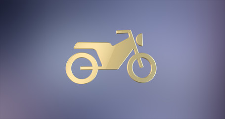 Motorcycle Gold 3d Icon