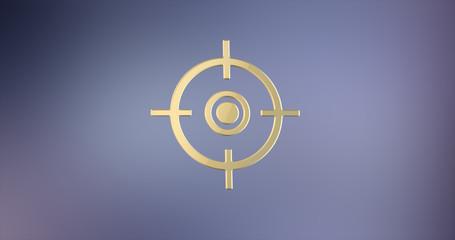 Target Crosshair Gold 3d Icon