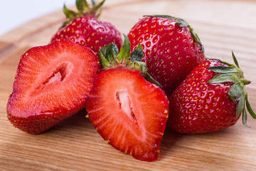 background from freshly harvested strawberries