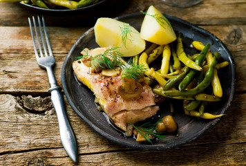 Fish Fillet Poached in Cider.