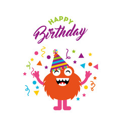 monster characters in birthday party vector illustration design