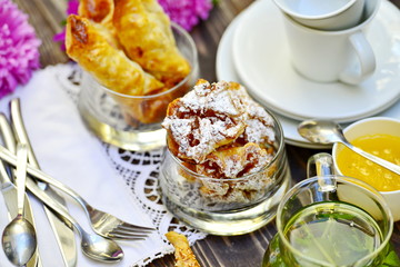 homemade cakes with tea