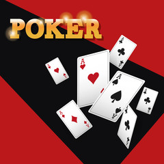 cards of poker icon. Casino and las vegas theme. Colorful design. Vector illustration