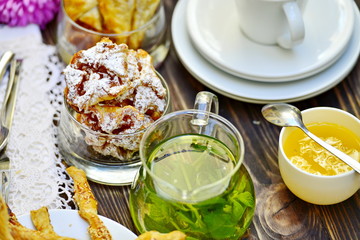 homemade cakes with tea