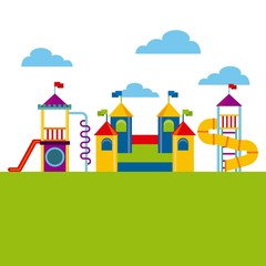 Fototapeta premium beautiful children playground icon vector illustration design