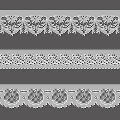 set of ribbons embroidered cutwork
