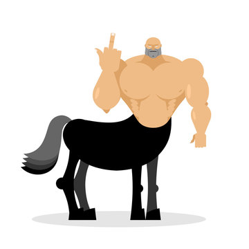 Angry centaur shows fuck. Magic bully. Angry mythical character.