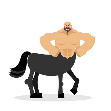 Centaur angry. Half horse half person. Sports creature. Fairy-ta