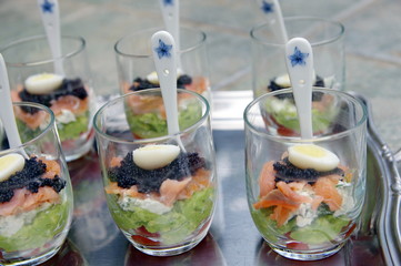 verrines au  saumon 