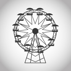 Ferris wheel icon. Carnival festival fair circus and celebration theme. Isolated and silhouette design. Vector illustration