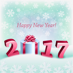 Happy New 2017 Year and a Gift Box