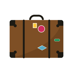 Suitcase icon. Travel baggage and luggage theme. Isolated design. Vector illustration