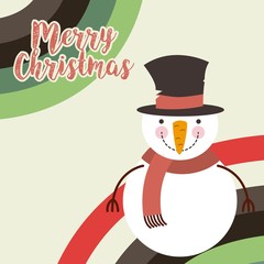 cute snowman christmas character vector illustration design